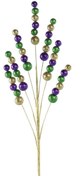 20" GLITTER BEAD SPRAY - MARDI GRAS Shirley's Direct HG3131