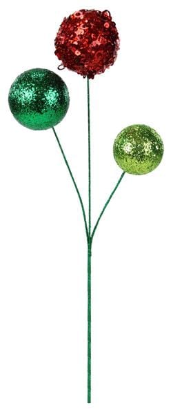 20"L Glitter/Sequin Ball Pick x 3-RED/EMERALD/LIME Craig Bachman XS1170A3