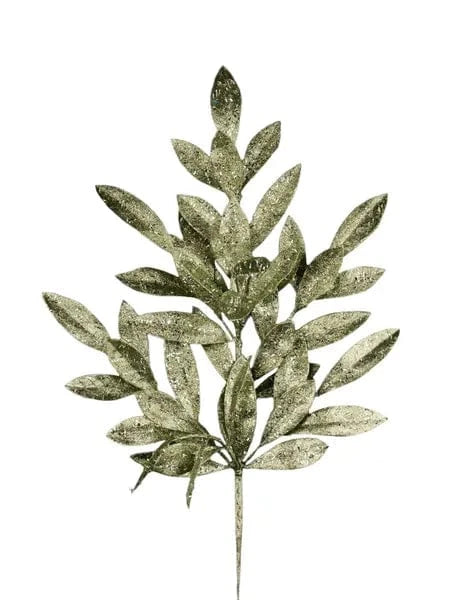 23"L Glitter Bay Leaf Spray Craig Bachman XS618279
