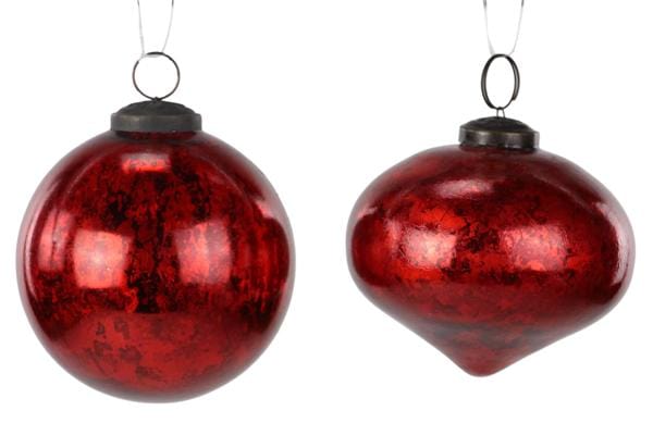 2Asst 4"Dia Irid. Ball/Onion Glass Ornaments Craig Bachman XH705824