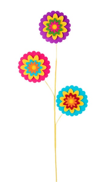 30"H Felt Fabric Fiesta Flower Spray - Fiesta Craig Bachman Flowers MN0372
