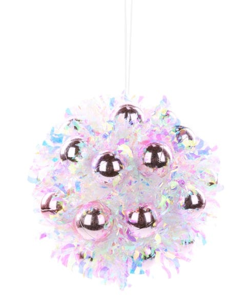 4.75"Dia Tinsel/Vp Ball Ornament-Iridescent Pink Craig Bachman XJ539022