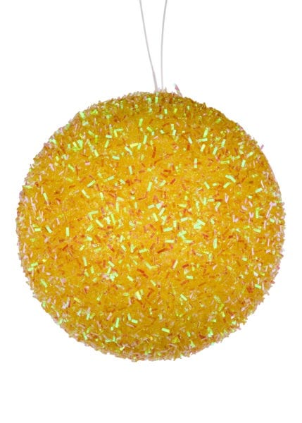 4"Dia Iridescent V Cut Foil Glitter Ball- Yellow Craig Bachman XJ561329