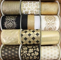 4" x 10yd Elegant Assortment-12 ROLLS Craig Bachman RW8035