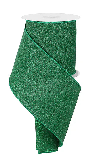 4" x 10yd Fine Glitter On Faux Royal - Emerald Green Craig Bachman RGE179106