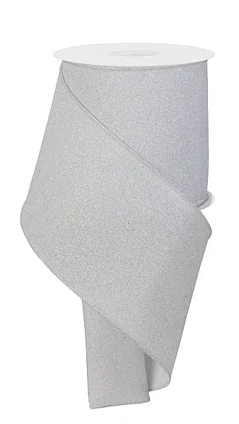 4" x 10yd Fine Glitter On Faux Royal - White Craig Bachman RGE180227