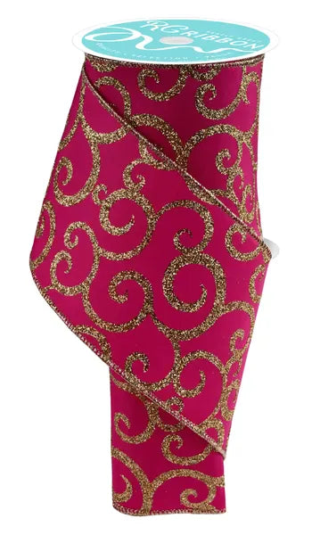 4" x 10yd Glitter Swirl/Satin Craig Bachman