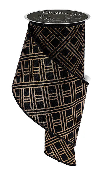 4" x 10yd Woven Stripes - Gold/Black Craig Bachman LS3136RF