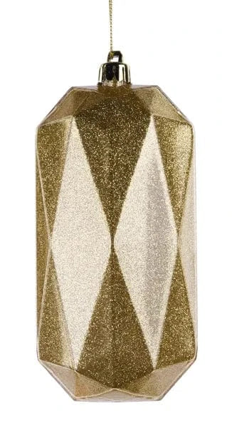 5.5"L x 2.5"W Cubic Rectangle Gem Ornament-Gold Craig Bachman XJ716208