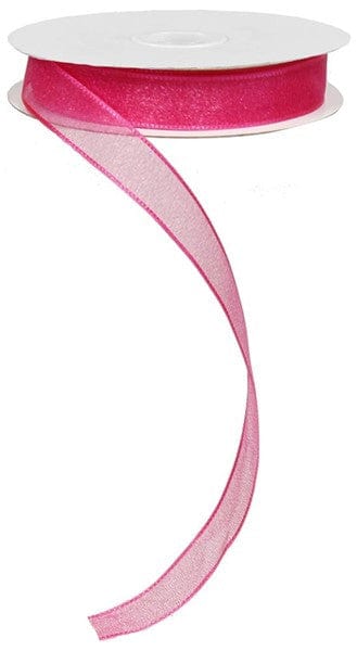 5/8"X25YD SNOW ORGANZA - NO WIRE/HOT PINK Craig Bachman RJ201011