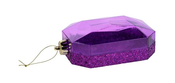 6.25"Lx4.25"W Laser Glitter Rect Gem Ornament-Purple Craig Bachman XJ553984