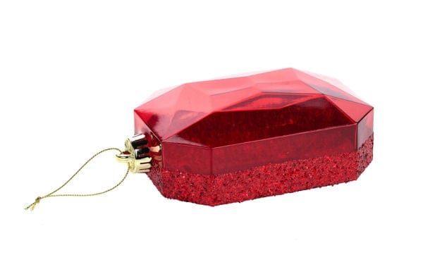 6.25"Lx4.25"W Laser Glitter Rect Gem Ornament-RED Craig Bachman XJ553924