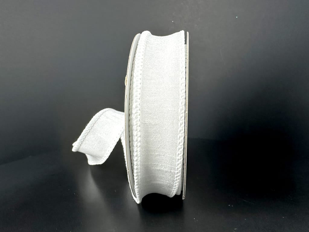 7/8"X10Y Faux Dupioni - White Jascotina 72434-05-01