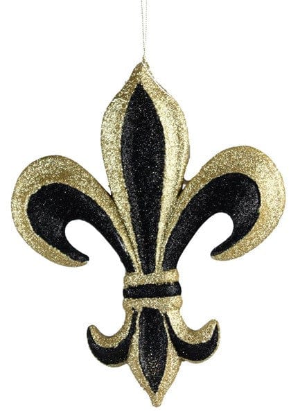 8" FLEUR DE LIS W/HANGER - GOLD/BLACK Shirley's Direct MZ1779E6