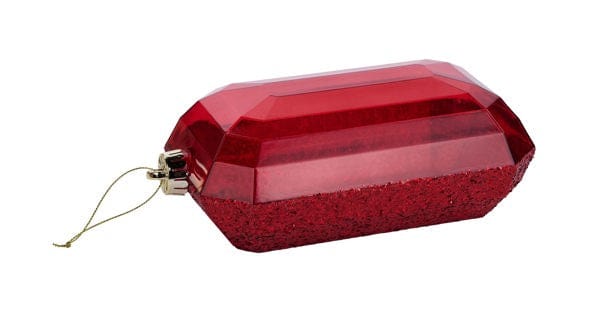 8"Lx5"W Laser Glitter Rectangle Gem Ornament-RED Craig Bachman XJ553124