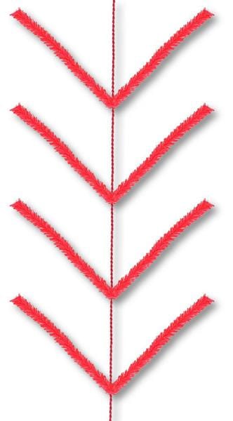 9' Pencil Work Garland x 22 Ties-Red Craig Bachman XX752424