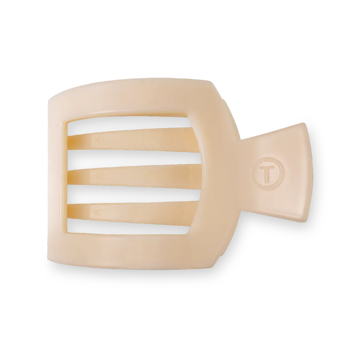 Almond Beige Flat Square Hair Clip Teleties