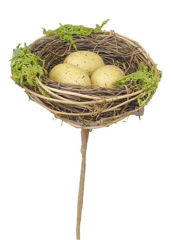 Bird nest with egg pick -4.5"x 4.5"x 10" Shirley's Direct 62333