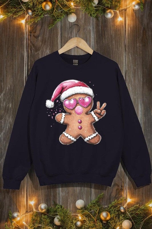 Blowing Bubble Gingerbread  Graphic Sweatshirts Color Bear BLACK / S 2000002381581