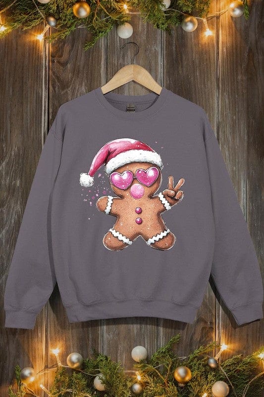 Blowing Bubble Gingerbread  Graphic Sweatshirts Color Bear CHARCOAL / S 2000002381585