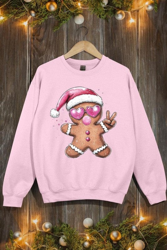 Blowing Bubble Gingerbread  Graphic Sweatshirts Color Bear LIGHT PINK / S 2000002381613