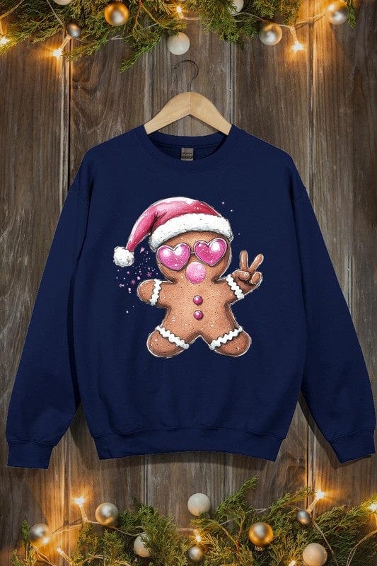 Blowing Bubble Gingerbread  Graphic Sweatshirts Color Bear NAVY / S 2000002381629