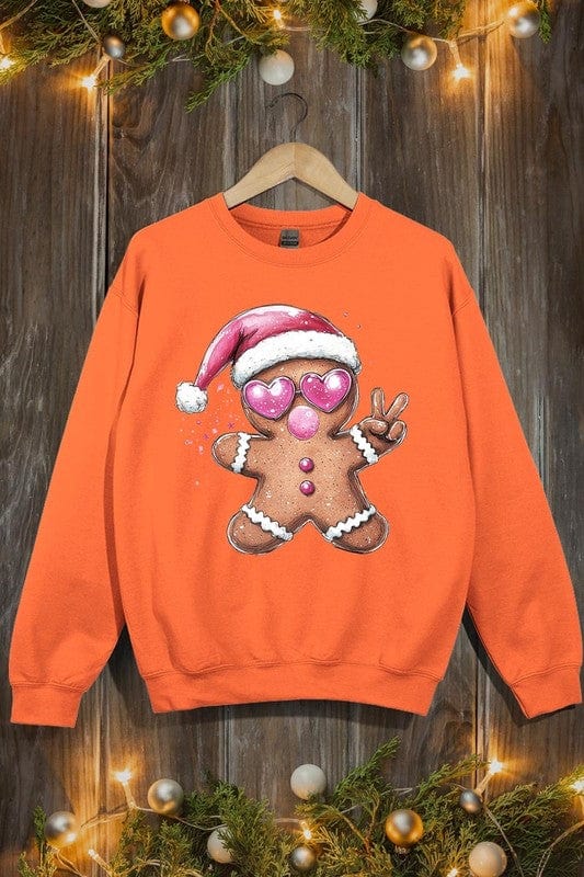 Blowing Bubble Gingerbread  Graphic Sweatshirts Color Bear ORANGE / S 2000002381597