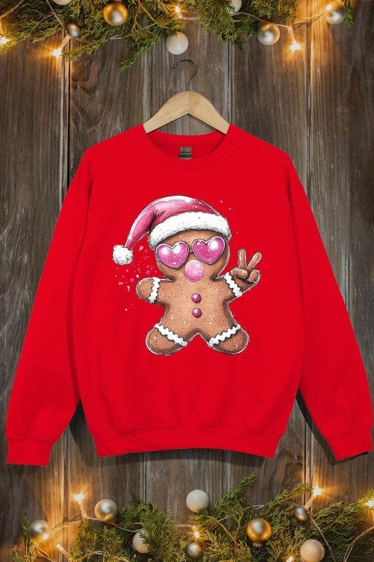 Blowing Bubble Gingerbread  Graphic Sweatshirts Color Bear RED / S 2000002381605