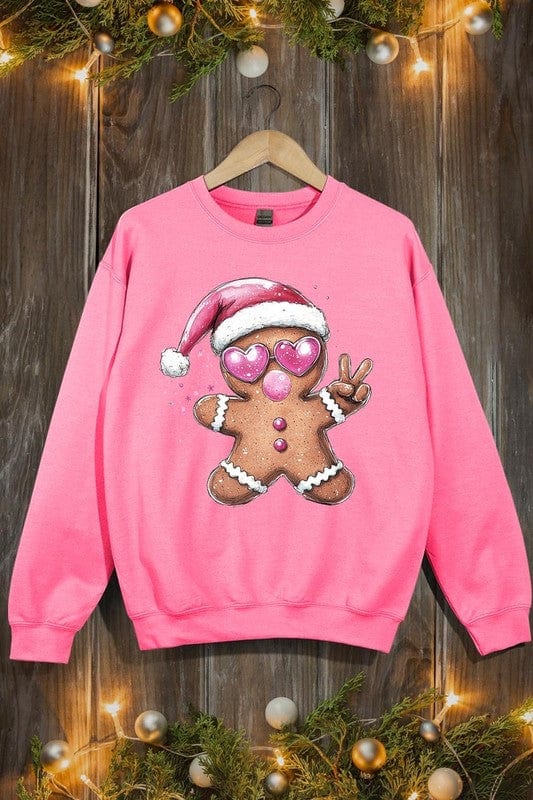 Blowing Bubble Gingerbread  Graphic Sweatshirts Color Bear SAFETY PINK / S 2000002381633