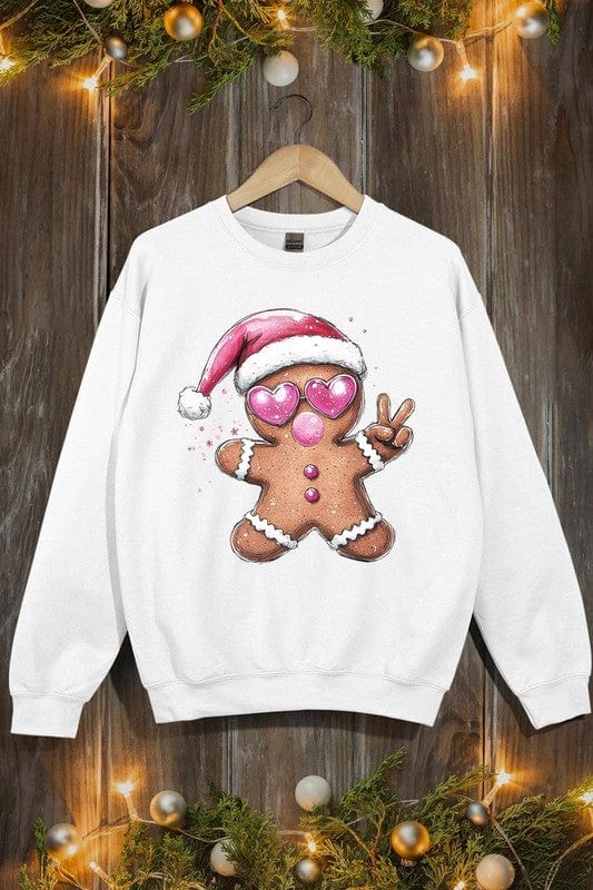 Blowing Bubble Gingerbread  Graphic Sweatshirts Color Bear WHITE / S 2000002381617