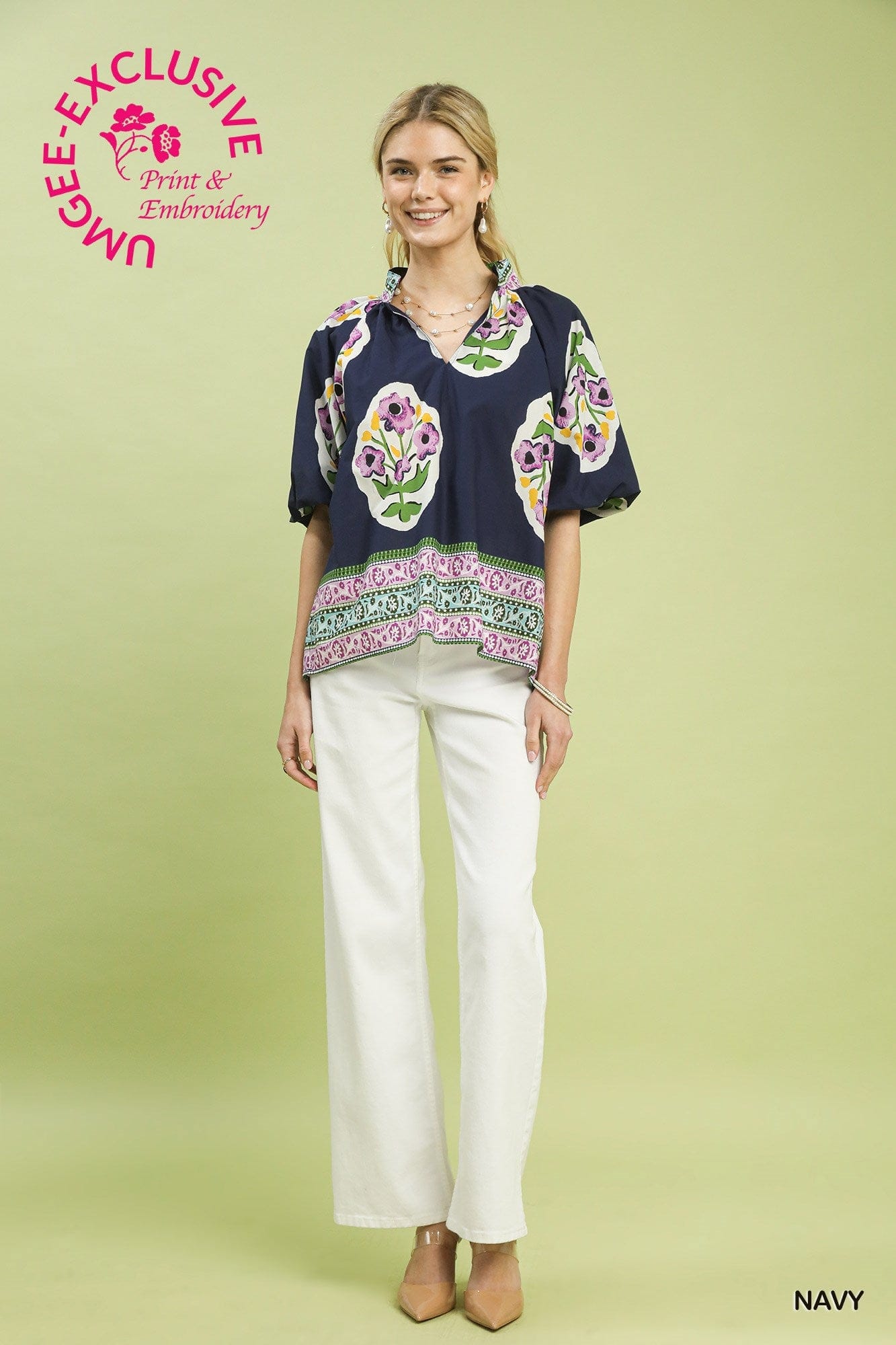 Boho-Chic Floral Print Blouse Umgee