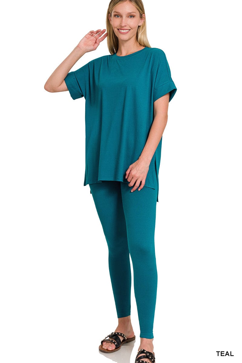 Brushed DTY Microfiber Loungewear Set -Variety Colors Available ZENANA