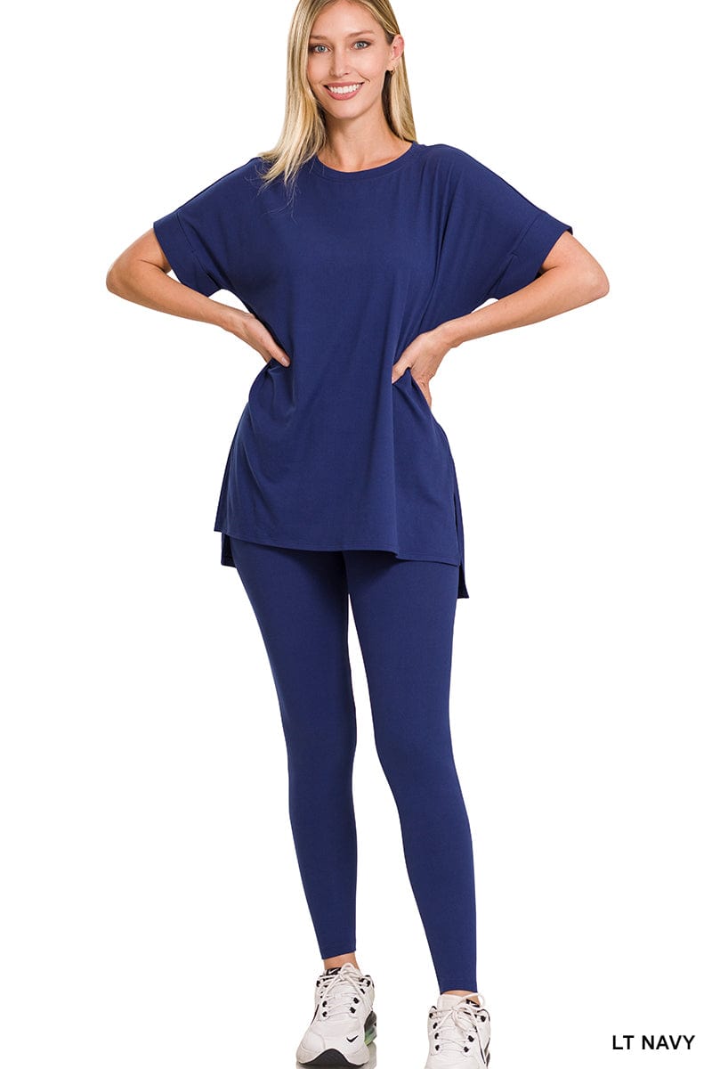Brushed DTY Microfiber Loungewear Set -Variety Colors Available ZENANA