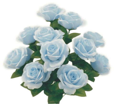 Color Fast Lillian Open Rose Bush-Baby Blue Liberty Floral Flowers 30388-BBBL