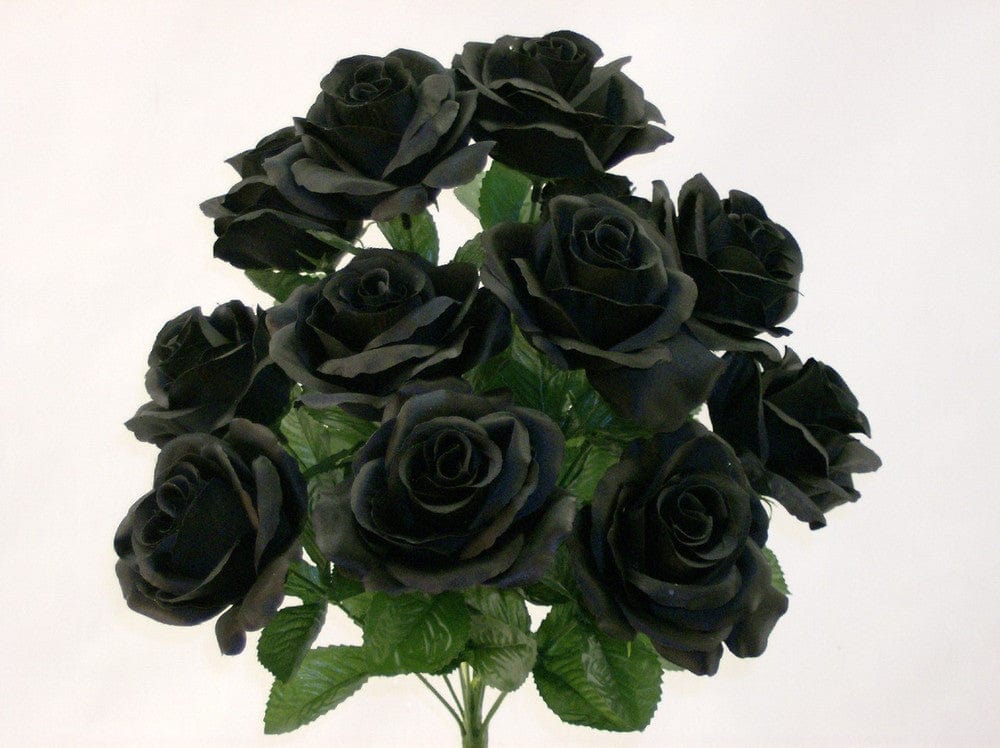 Color Fast Lillian Open Rose Bush-BlacK Liberty Floral Flowers 30388-BK