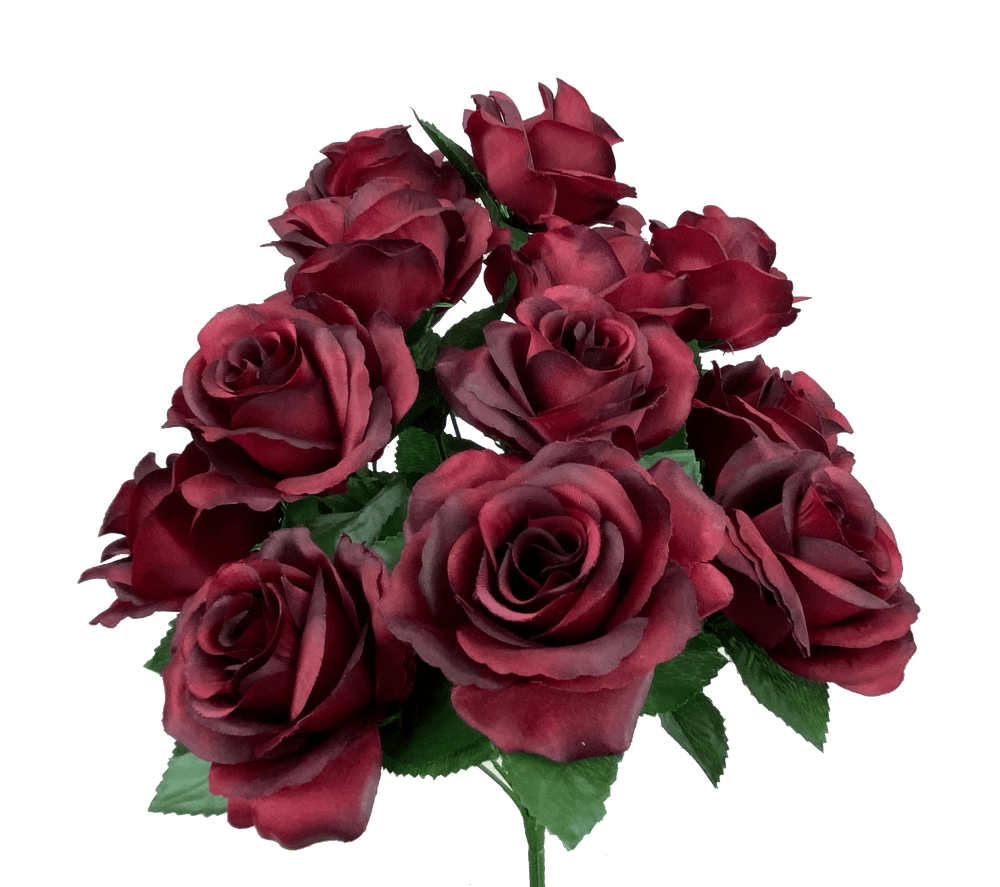 Color Fast Lillian Open Rose Bush-Burgundy 2 Liberty Floral Flowers 30388-BG2