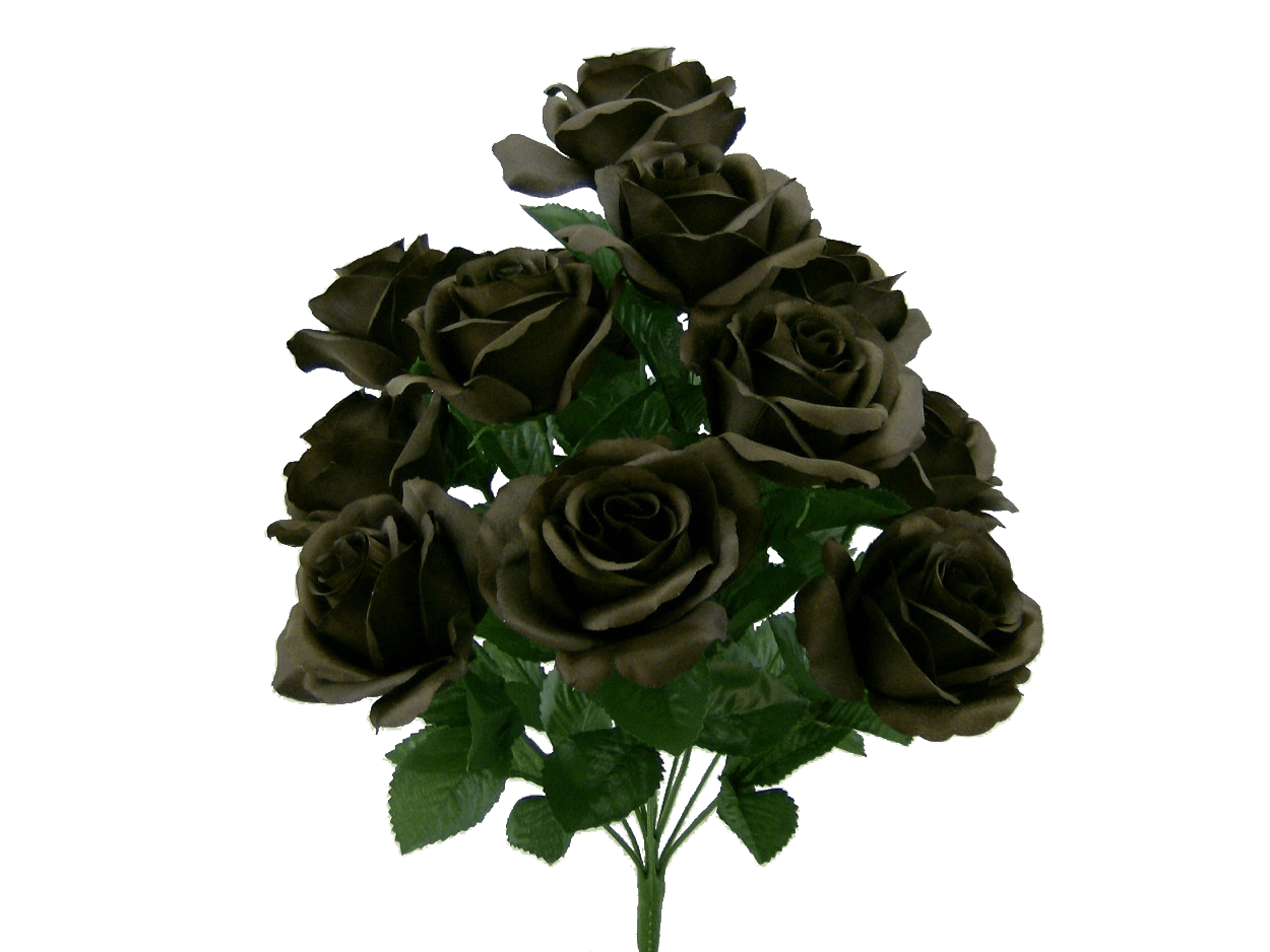 Color Fast Lillian Open Rose Bush-Chocolate Liberty Floral Flowers 30388CHO