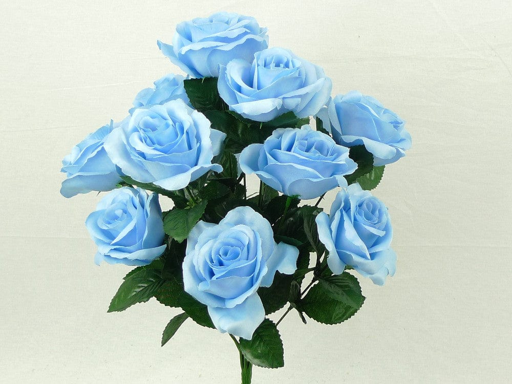 Color Fast Lillian Open Rose Bush-Seren (Light Blue) Liberty Floral Flowers 30388-Light Blue