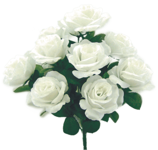 Color Fast Lillian Open Rose Bush-White Liberty Floral Flowers 30388-Wt