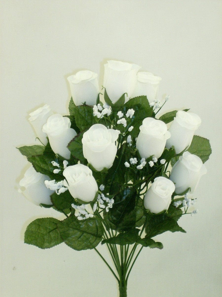 Color Fast Lillian Rose Bud Bush - White Liberty Floral Flowers 30308-WT