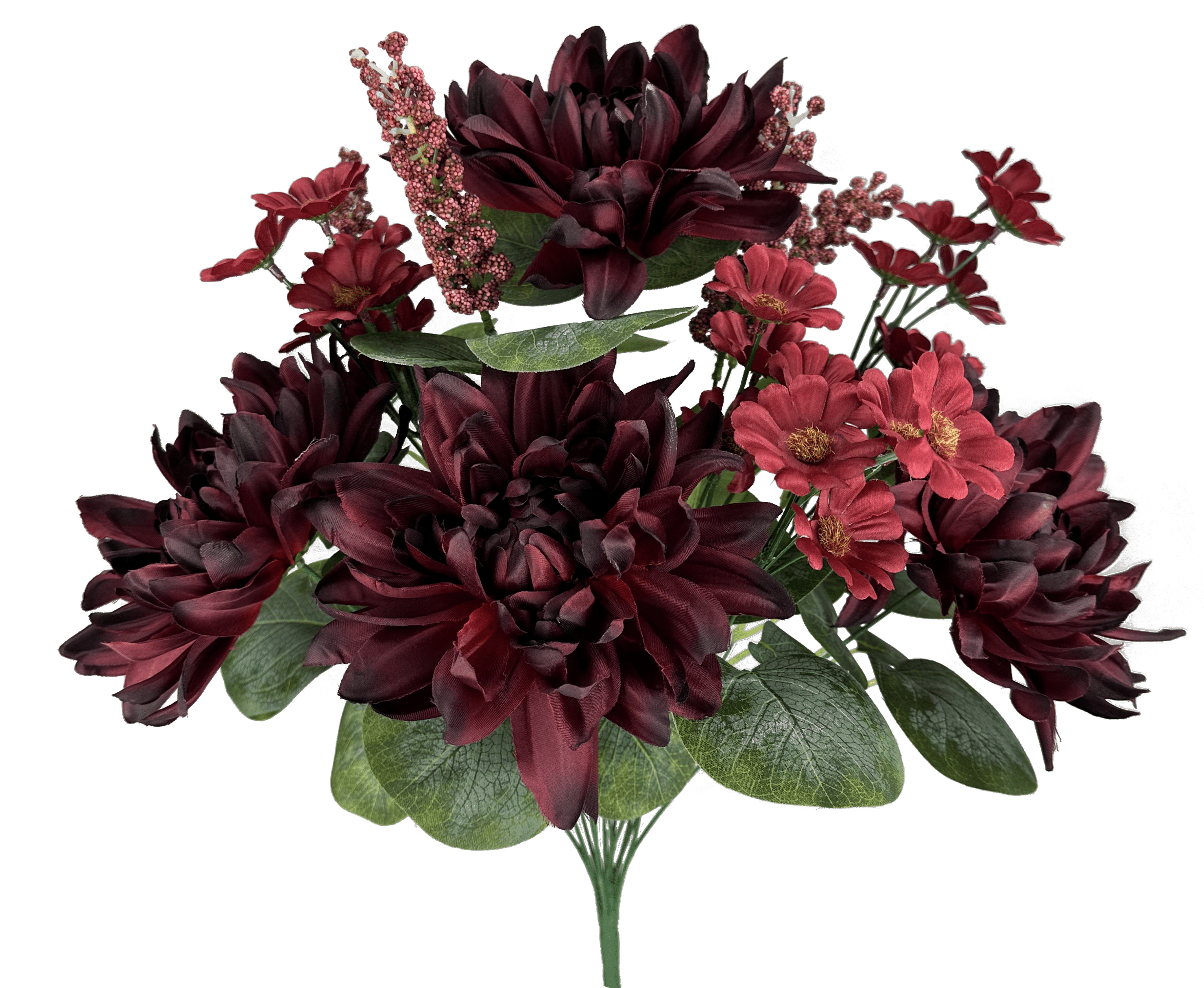 Dahlia Daisy Filler Bush x 14 H21"-Burgundy Liberty Floral 57109BG