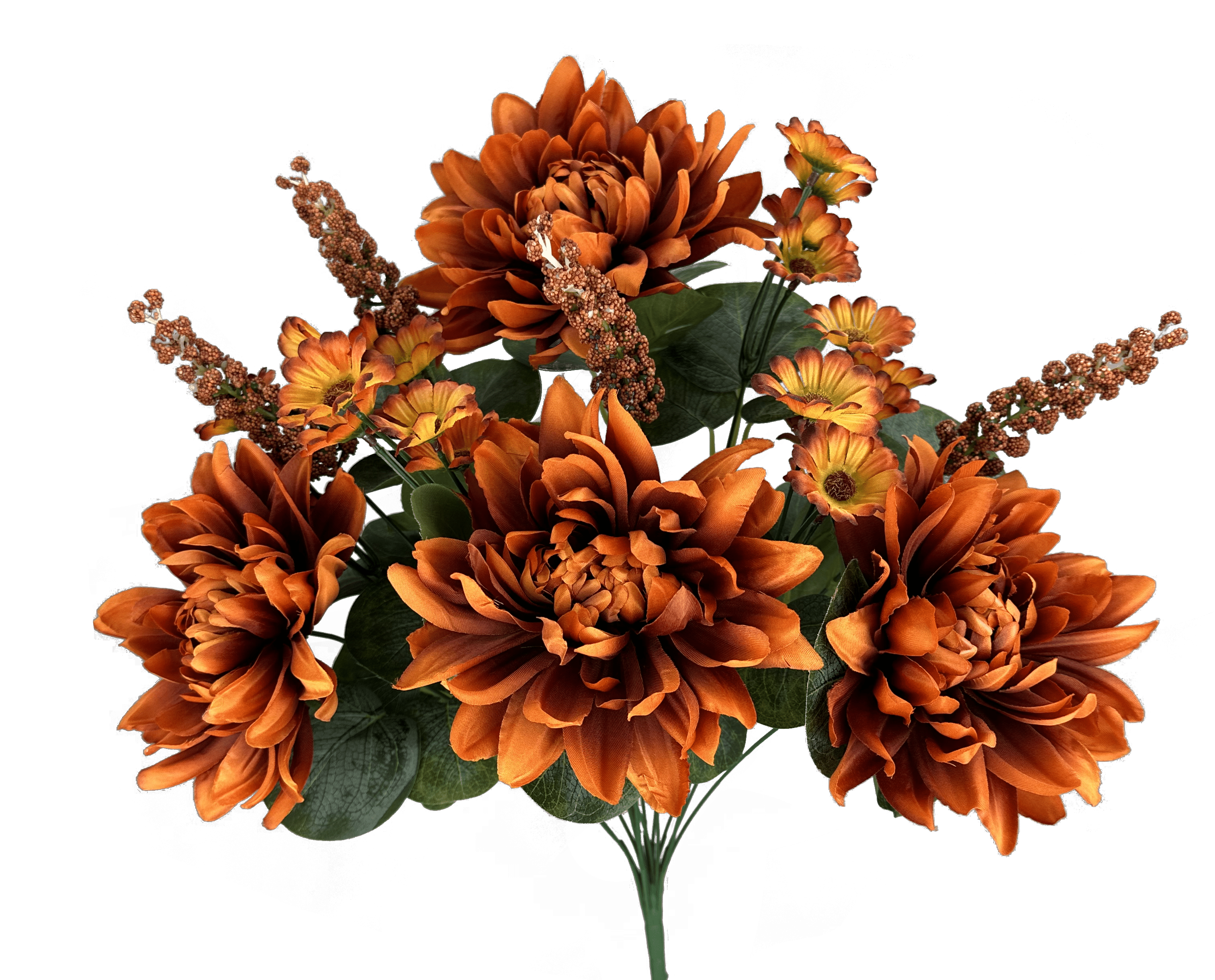 Dahlia Daisy Filler Bush x 14 H21"-Rust Liberty Floral 57109RT