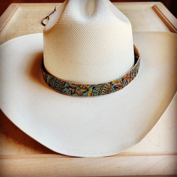 Dallas Turquoise Embossed Leather Hat Band The Jewelry Junkie green / 1 2000001035644