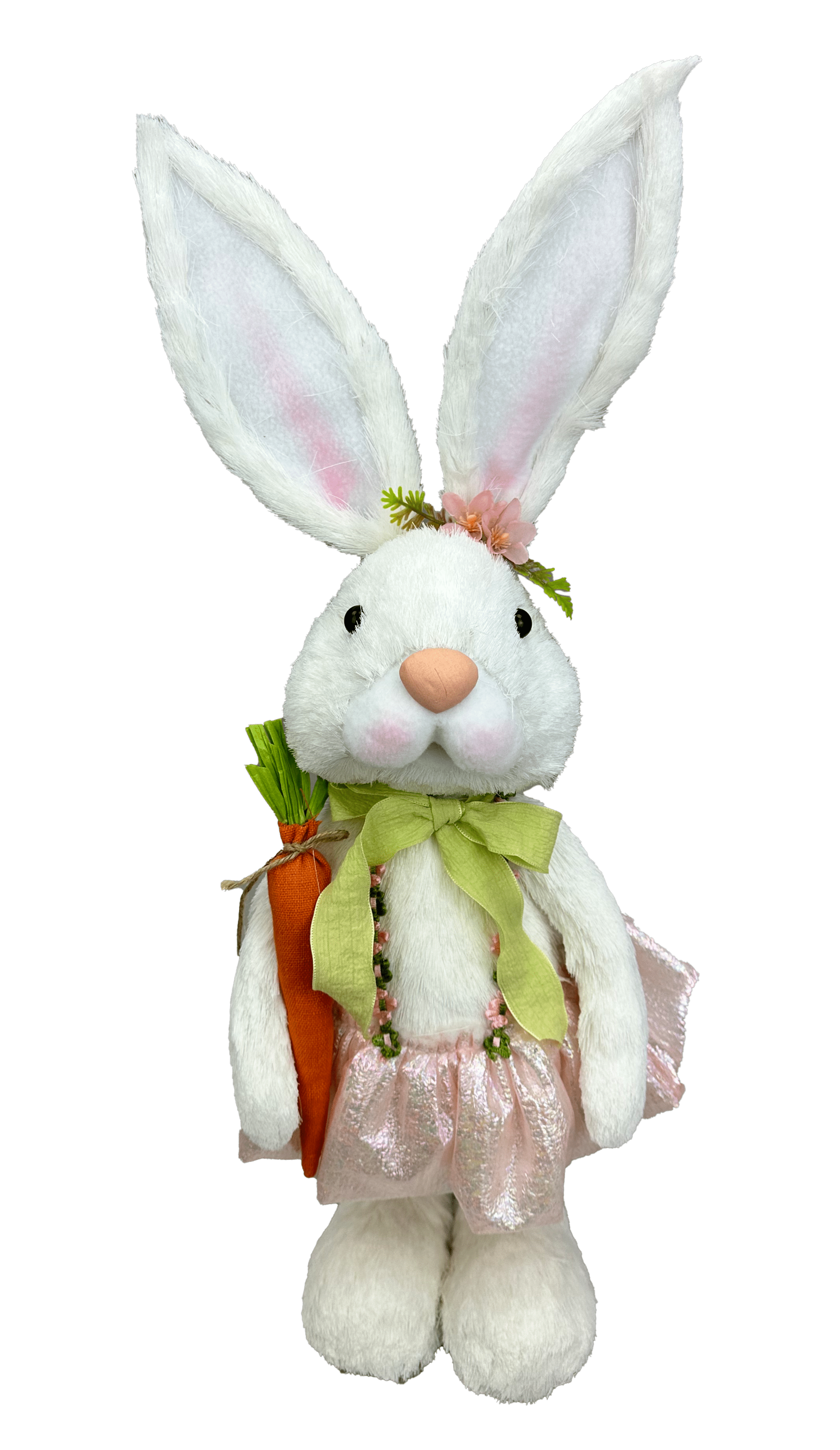 DECOR STANDING BUNNY W/CARROT H21XW7XD5 Liberty Floral 63796WT