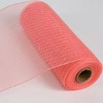 DECORATING MESH, METALIC, 10"x10 YDS/ROLL-CORAL Shirleys of Collins 5914-CORAL