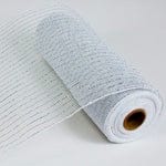 DECORATING MESH, METALIC, 10"x10 YDS/ROLL-WHITE Shirleys of Collins 5914-WT