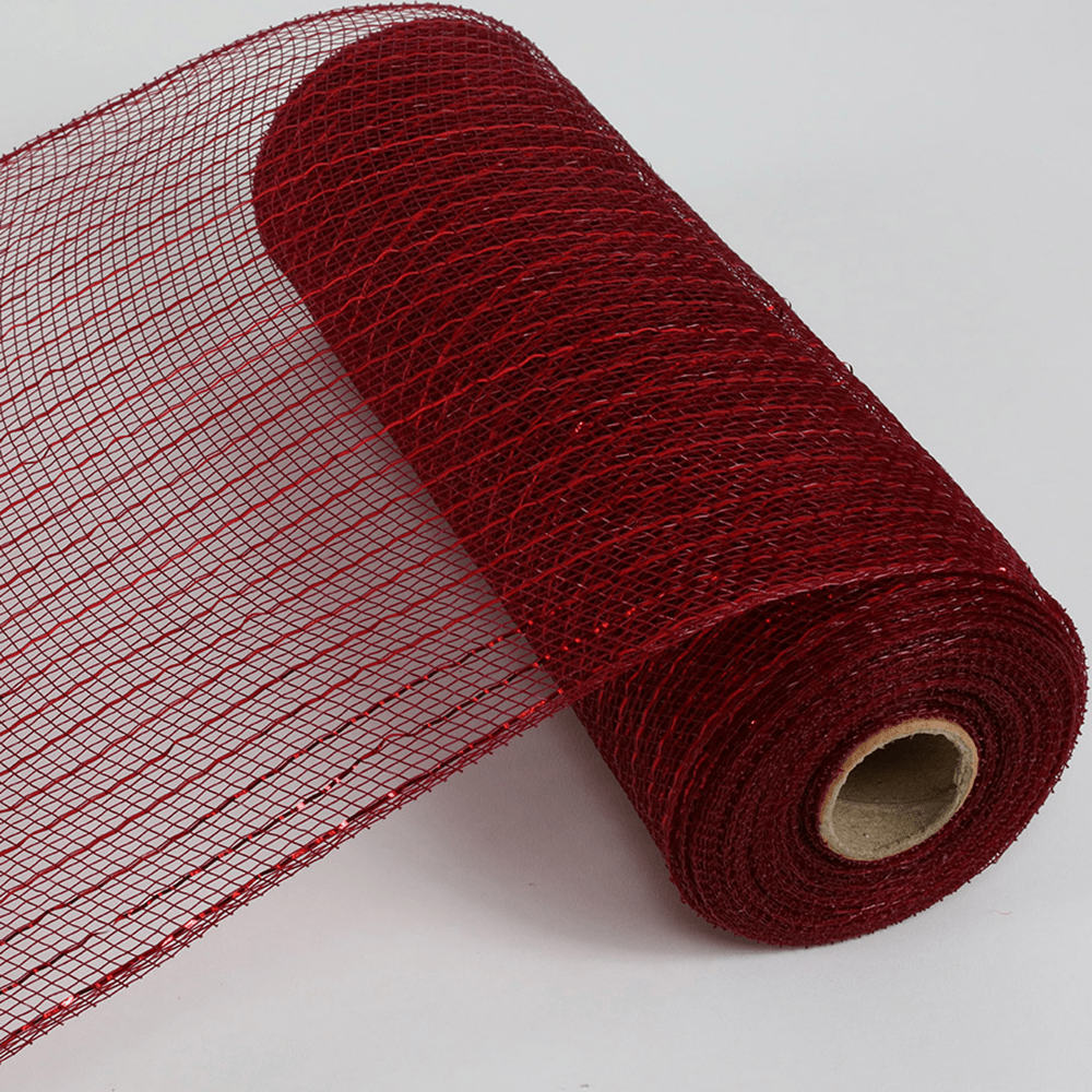 DECORATING MESH, METALLIC, 10"x10 YDS/ROLL-BURGUNDY Shirleys of Collins 5914-BURGUNDY