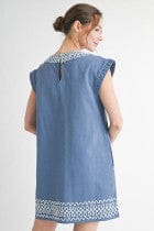 Drop Shoulder Solid Dress with Edge Trim Detail JODIFL clothing