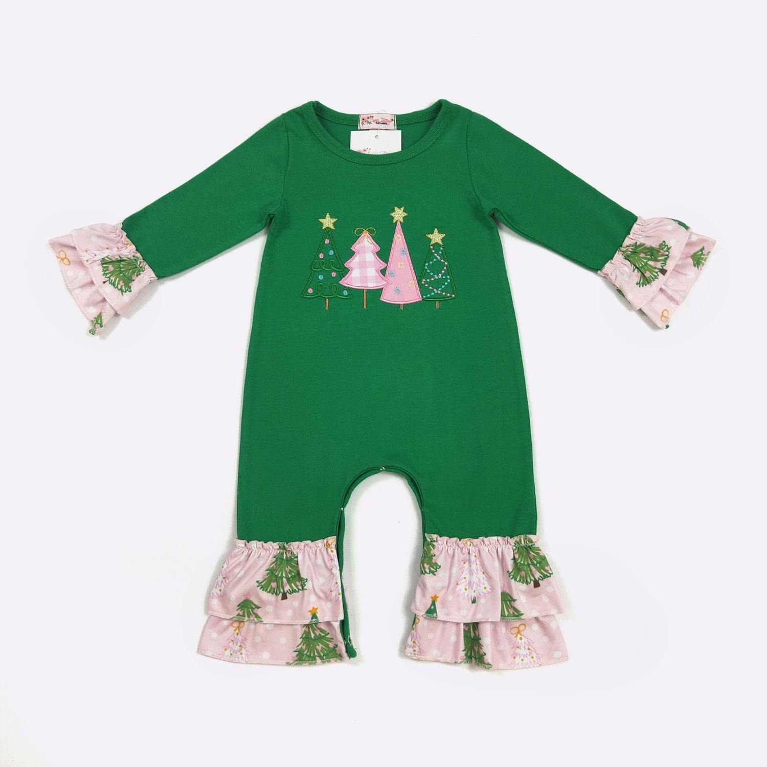 Festive Firs Baby Romper-Embroidery Shirleys of Collins