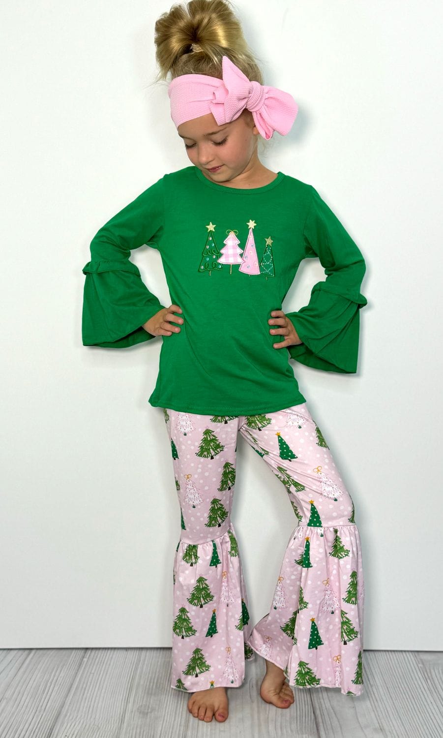 Festive Firs Girls Set- Embroidery Shirleys of Collins